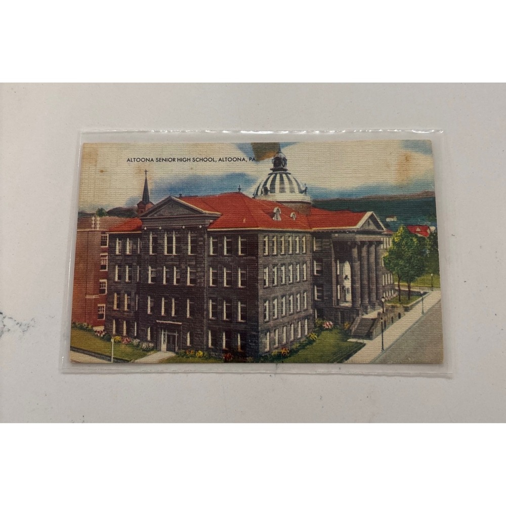 Vintage Altoona Senior High School Postcard Pennsylvania PA Natural‎ Color